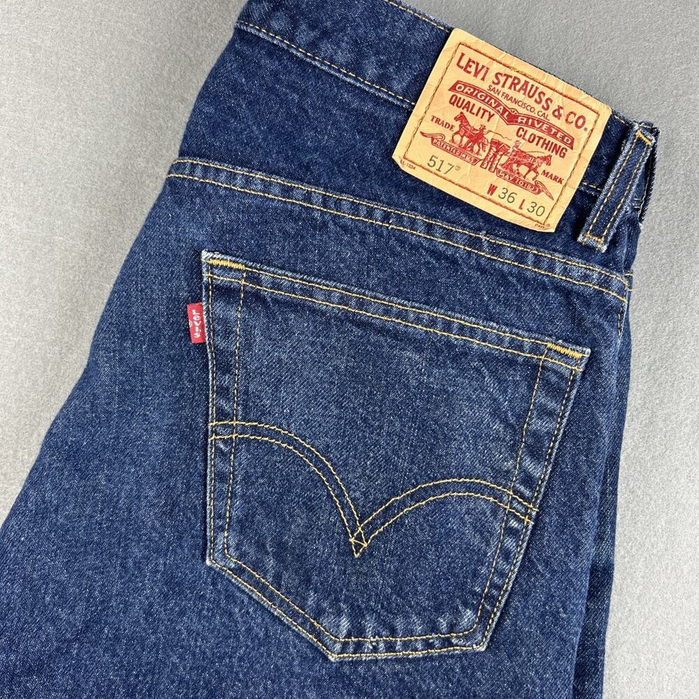 Levis 517 Jeans Mens 36x30 Blue Denim Cowboy Western Bootcut Rodeo Vintage Y2K